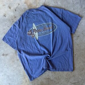 Yesterdays Poipu Beach Kauai Blue Graphic T-Shirt Mens XL Made in USA Surf Tee